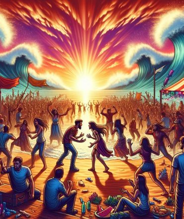 Reality star’s partner goes to trial for suspected assault at a wild beach party.