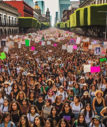 Thousands of people take to the streets in Mexico to celebrate International Women’s Day.